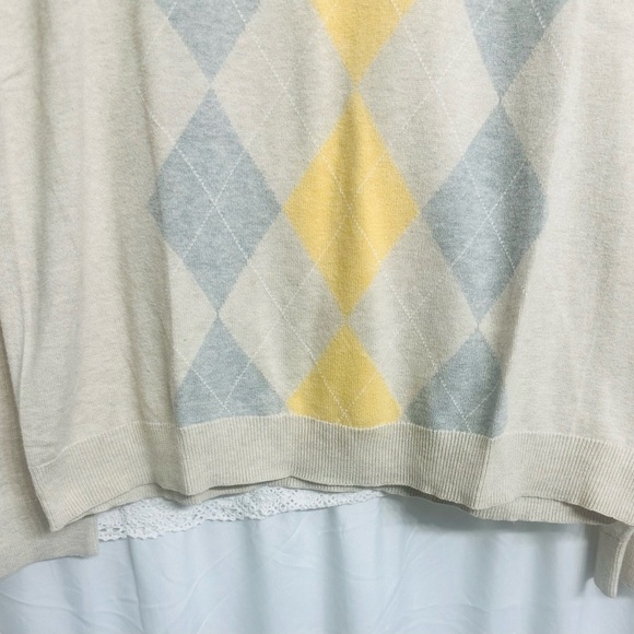 Banana Republic Men Oxford 100% Cotton Long Sleeve Sweater Beige Size L - Picture 2 of 6